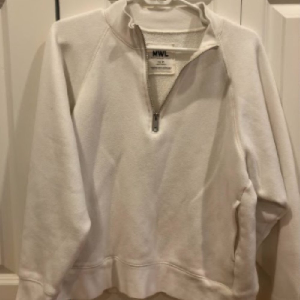 White Quarter-Zip Sweatshirt